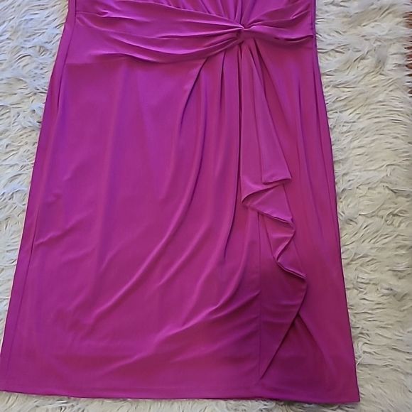 Coldwater creek womens polyester magenta long flowy dress size 14 - Picture 3 of 7